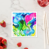 Roze abstracte waterverf Cyclamen flower Servet (Insitu)