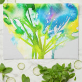 Roze abstracte waterverf Cyclamen flower Theedoek (Gevouwen)