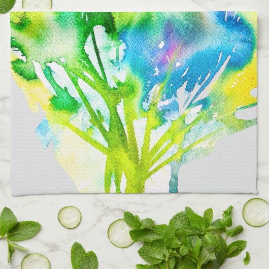 Roze abstracte waterverf Cyclamen flower Theedoek (Gevouwen)