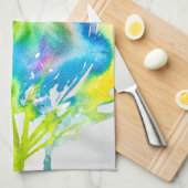 Roze abstracte waterverf Cyclamen flower Theedoek (Quarter Fold)