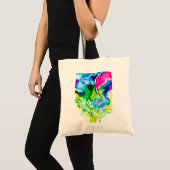 Roze abstracte waterverf Cyclamen flower Tote Bag (Voorkant (product))