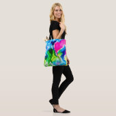 Roze abstracte waterverf Cyclamen flower Tote Bag (Op model)