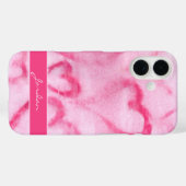 Roze Abstracte Waterverf Harten met naam Meisje Case-Mate iPhone Case (Achterkant (horizontaal))