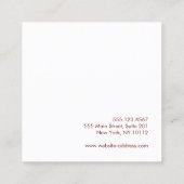 Roze Abstracte Waterverf Kunst Vierkante Visitekaartje (Achterkant)