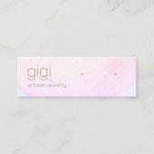 Roze Abstracte Waterverf Mini Visitekaartje (Voorkant)