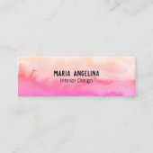 Roze abstracte waterverf mini-visitekaartje mini visitekaartje (Voorkant)