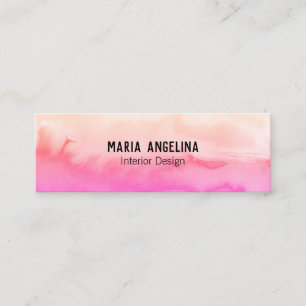 Roze abstracte waterverf mini-visitekaartje mini visitekaartje