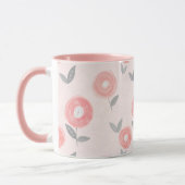 Roze Abstracte Waterverf ventilatorpatroon Mok (Links)