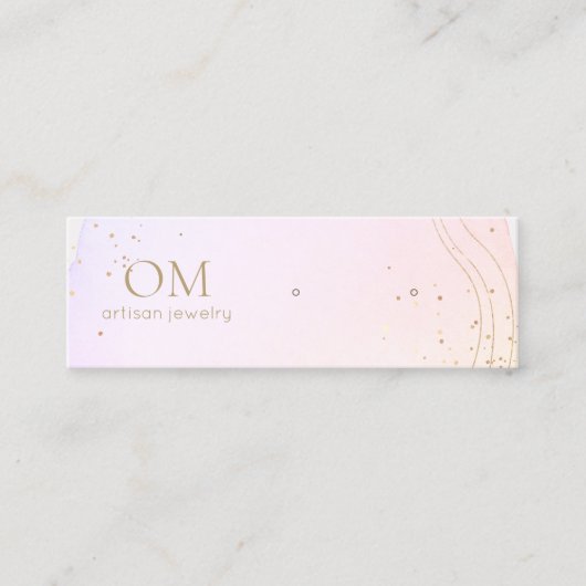 Roze Abstracte Waterverf Verdien mini-beeldscherm Mini Visitekaartje (Voorkant)