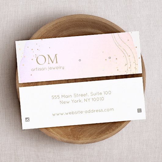 Roze Abstracte Waterverf Verdien mini-beeldscherm Mini Visitekaartje