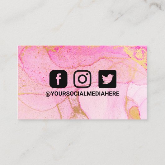 Roze Abstracte Waterverf Visitekaartje (Achterkant)