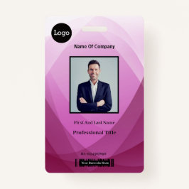 Roze Abstracte werknemer foto-ID Badge