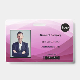 roze Abstracte zakelijke foto-ID Badge