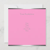 Roze Abstracte Zilverjuwelen 21ste Elegant Birthda Kaart (Achterkant)