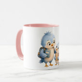 Roze Accent Mok Vogel Broers en Zussen (Voorkant links)