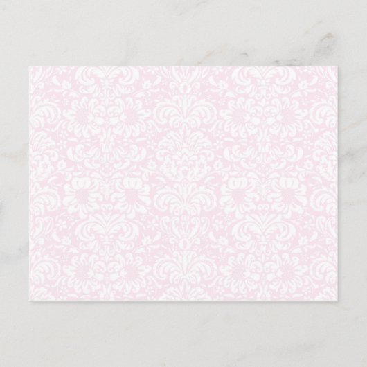 Roze accenten Damask Save the Date Kaart (Achterkant)