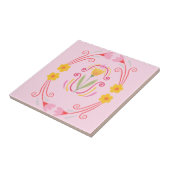 Roze accenttegel tegeltje (Zijkant)
