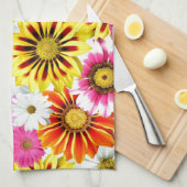 Roze accessoires met roze gele bloemen theedoek (Quarter Fold)