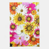 Roze accessoires met roze gele bloemen theedoek (Verticaal)