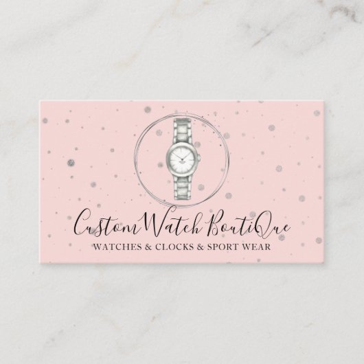 Roze Accessoires Unieke wacht Visitekaartje (Voorkant)