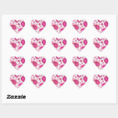  roze accessoires van het Patroon van Paisley - vo Hart Sticker (Vel)