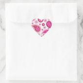  roze accessoires van het Patroon van Paisley - vo Hart Sticker (Tas)