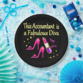 ROZE ACCOUNTANT DIVA DESIGN PAPIEREN BORDJE (Feest)