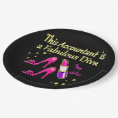 ROZE ACCOUNTANT DIVA DESIGN PAPIEREN BORDJE (Gekanteld)
