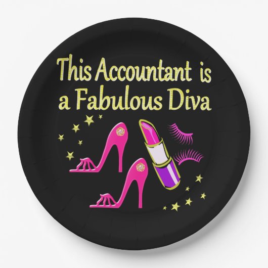 ROZE ACCOUNTANT DIVA DESIGN PAPIEREN BORDJE (Voorkant)