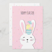 Roze achtergrond bij paasmakreel feestdagenkaart (Voorkant / Achterkant)