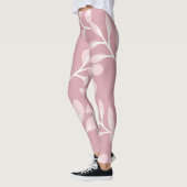 Roze achtergrond, Bloemen Leggings (Links)