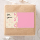 Roze achtergrond Eyelet achtergrond Verzendlabel (Insitu)