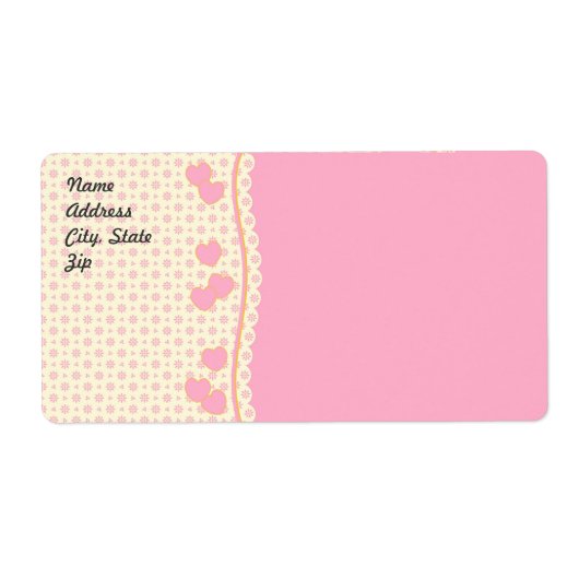 Roze achtergrond Eyelet achtergrond Verzendlabel (Voorkant)