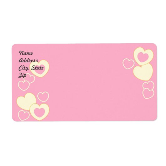 Roze achtergrond Eyelet achtergrond Verzendlabel (Voorkant)