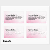 Roze achtergrond FEMMEFOBIA-definitie Rechthoekige Sticker (Vel)