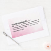 Roze achtergrond FEMMEFOBIA-definitie Rechthoekige Sticker (Envelop)