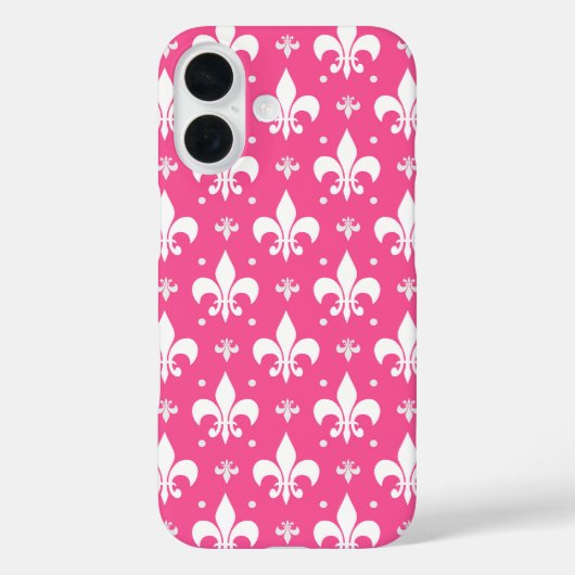 Roze Achtergrond Fleur-de-lis Patroonontwerp Case-Mate iPhone Case (Achterkant)
