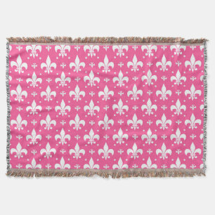 Roze Achtergrond Fleur-de-lis Patroonontwerp Deken