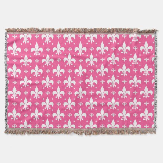 Roze Achtergrond Fleur-de-lis Patroonontwerp Deken (Voorkant)