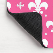 Roze Achtergrond Fleur-de-lis Patroonontwerp Muismat (Hoek)