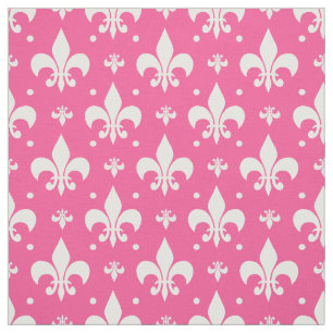 Roze Achtergrond Fleur-de-lis Patroonontwerp Stof