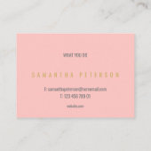 Roze achtergrond, gouden ringen, professioneel visitekaartje (Achterkant)