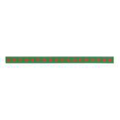 Roze achtergrond Groene Holly en kerstboom Grosgrain Lint (Voorkant)