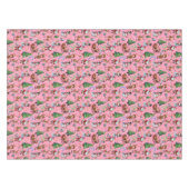 Roze Achtergrond Kerst Decoratief Patroon Tafelkleed (Voorkant (Horizontaal))