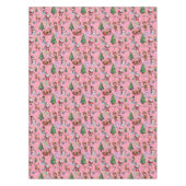 Roze Achtergrond Kerst Decoratief Patroon Tafelkleed (Voorkant)