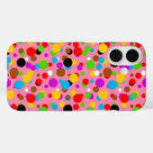 Roze Achtergrond Kleurrijke Polka Dots Case-Mate iPhone Case (Achterkant (horizontaal))