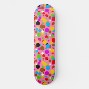 Roze achtergrond Kleurrijke polka stippen Persoonlijk Skateboard