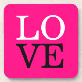 Roze Achtergrond Liefde Bruiloft Bier Onderzetter (Voorkant)