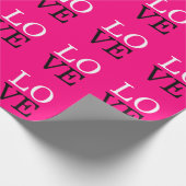 Roze Achtergrond Liefde Bruiloft Cadeaupapier (Hoek)