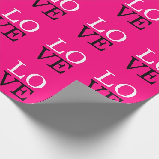 Roze Achtergrond Liefde Bruiloft Cadeaupapier (Hoek)